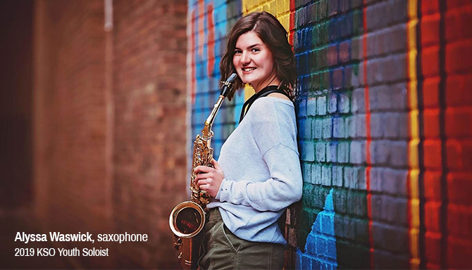 Alyssa Waswick, saxophone, 2019 KSO Youth Soloist